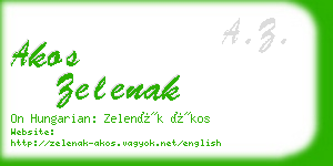 akos zelenak business card